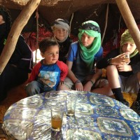 Fatima and her son live as nomads in the Sahara desert.  They offered us tea and a visit in their tent.