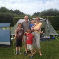Fun new sword-fighting friends Phil, Katherine, Robert, Owen, and Megan camping in Kent, UK