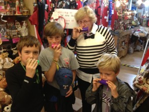 Kind shopkeeper in Bern who gave the boys outrageously loud noisemakers.  And laughed.