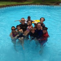 We're grateful for the Howell family's eagerness to help our search for a beach spot ... and play in the pool.