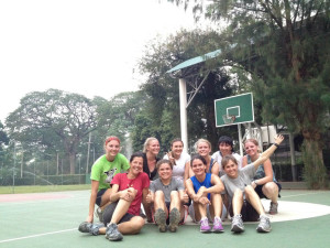 The Lady Basketball Game team, so kind to at least one non-basketballer.