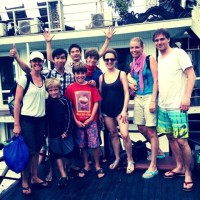 Our day trip group in Ha Long Bay -- with Charley, Tam, Cecille, Antonia, and Stephan.