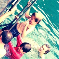 Other-worldly turquoise water of Ha Long Bay. Restoration.
